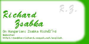 richard zsabka business card